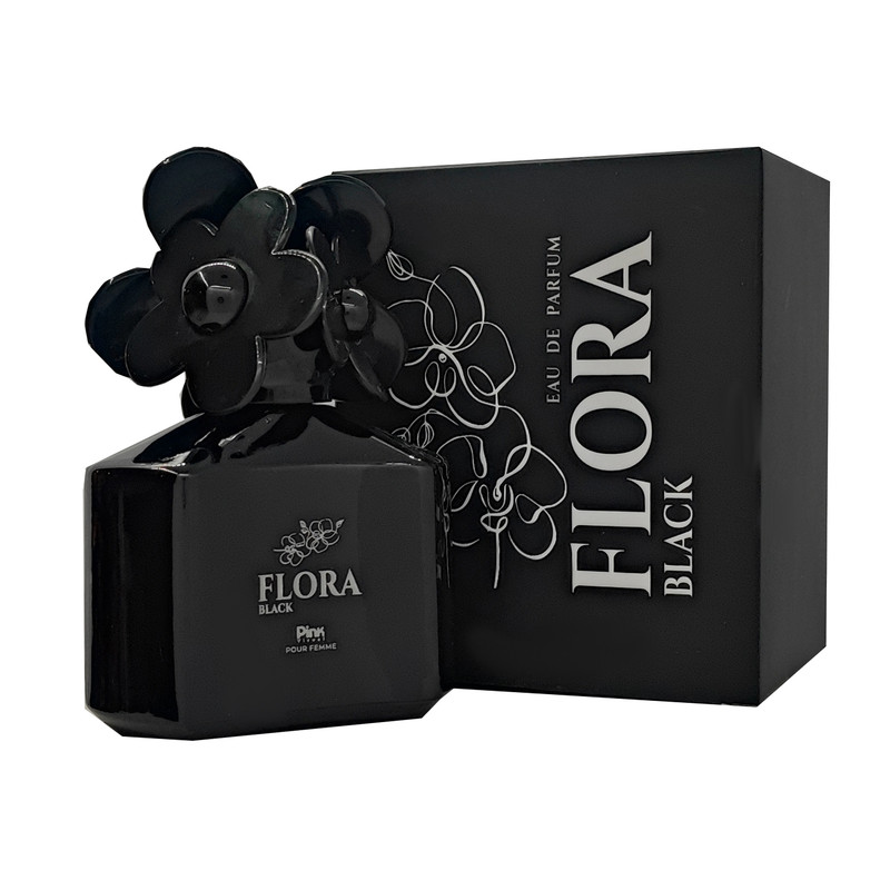 تصویر ادوپرفیوم زنانه پینک ویژوآل مدل Flora Black حجم 100 میلی لیتر 